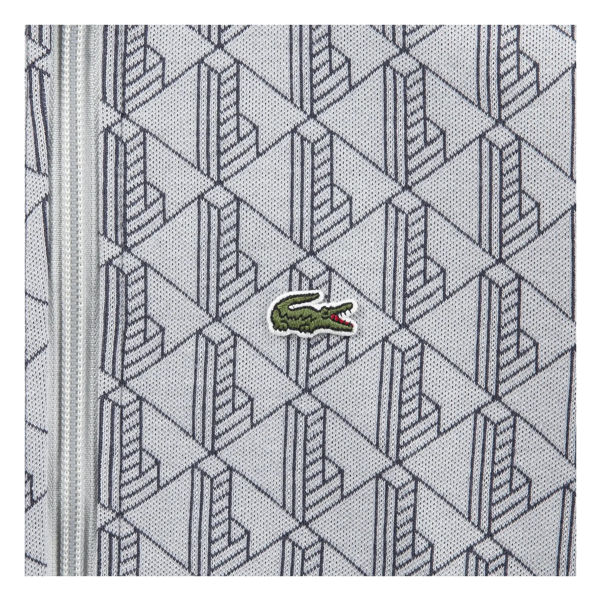 Lacoste - Sweatshirt mit Monogramm und Reißverschluss aus Bio-Baumwolle | Hellgrau