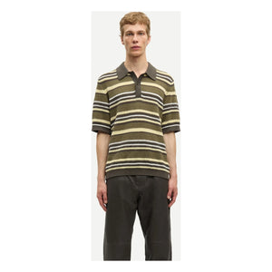 Samsoe Samsoe - Samarco Gestreiftes Strick-Poloshirt | Khaki