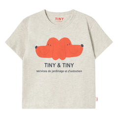 Tinycottons - T-Shirt aus Bio-Baumwolle mit Tiny & Tiny Dogs-Motiv | Heather Beige
