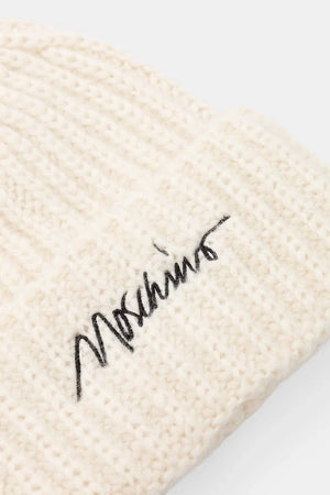 Moschino yünlü kumaştan kadın beanie şapka
