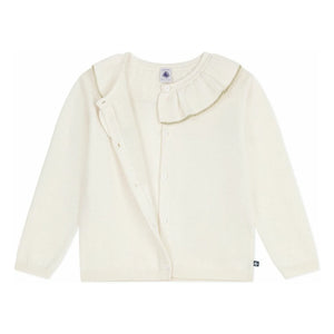 Petit Bateau - Glitzernder Wollkragen-Weste | Ecru