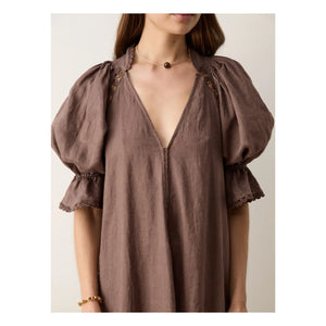 Boteh - Myra Linen Dress | Mocha