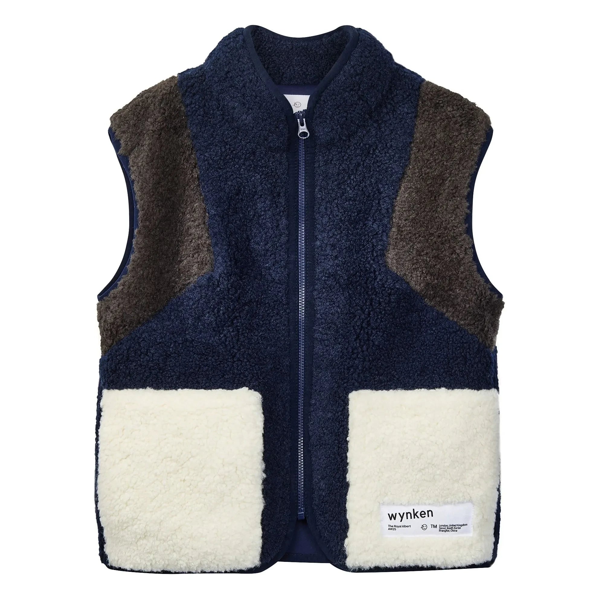 Wynken - Nylon Blue Wilderness Sleeveless Sherpa Vest
