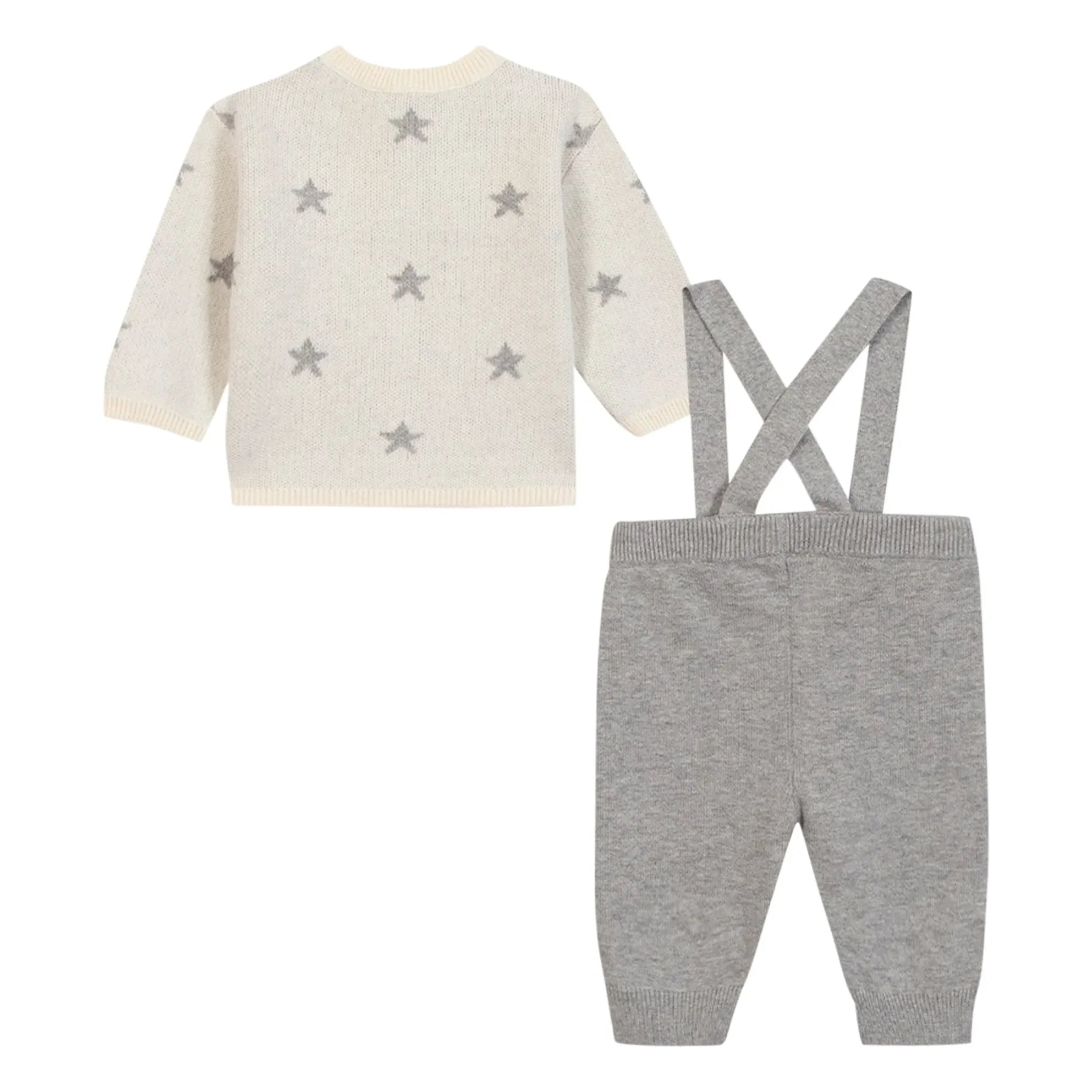 Bonton – Wolf Cardigan- und Hosenset | Graumeliert