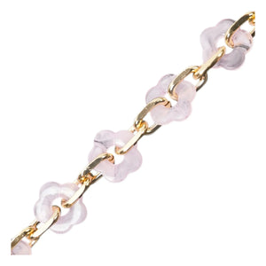 LaCoqueFrançaise - Cassy Lange Kette Blumen 120 cm | Rosa