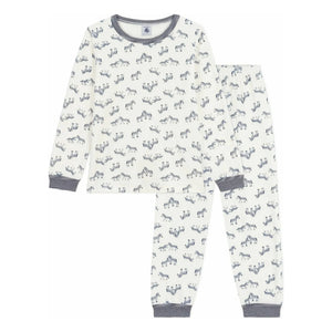 Petit Bateau - Zebra organik pamuk pijama | Ecru