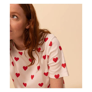 Petit Bateau – Schlafshorts mit Herzchen – Damenkollektion | Weiß