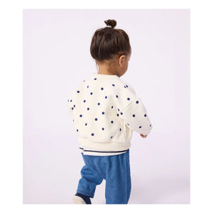 Petit Bateau - Molton Noktalı Ceket | Ecru