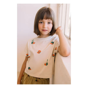 Studio Bohème - Crop Flow T-Shirt Wassermelone Bio-Baumwolle | Ecru