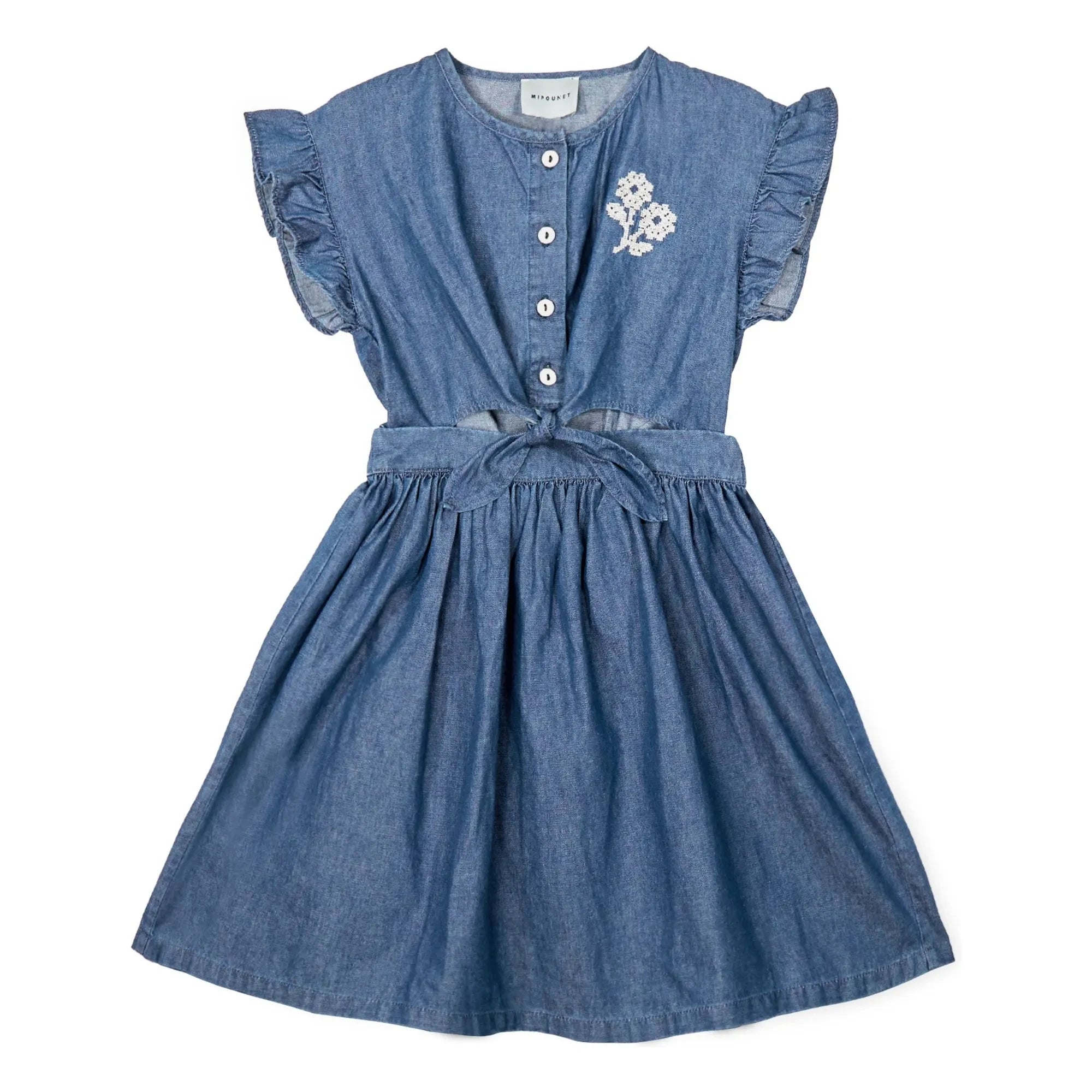 Mipounet - Amélie Knotenkleid aus Baumwolldenim BCI | Blau