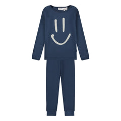 Molo - Lue Smiley organik pamuklu pijama | Lacivert
