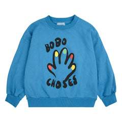 Bobo Choses - High Five organik pamuk sweatshirt | Mavi