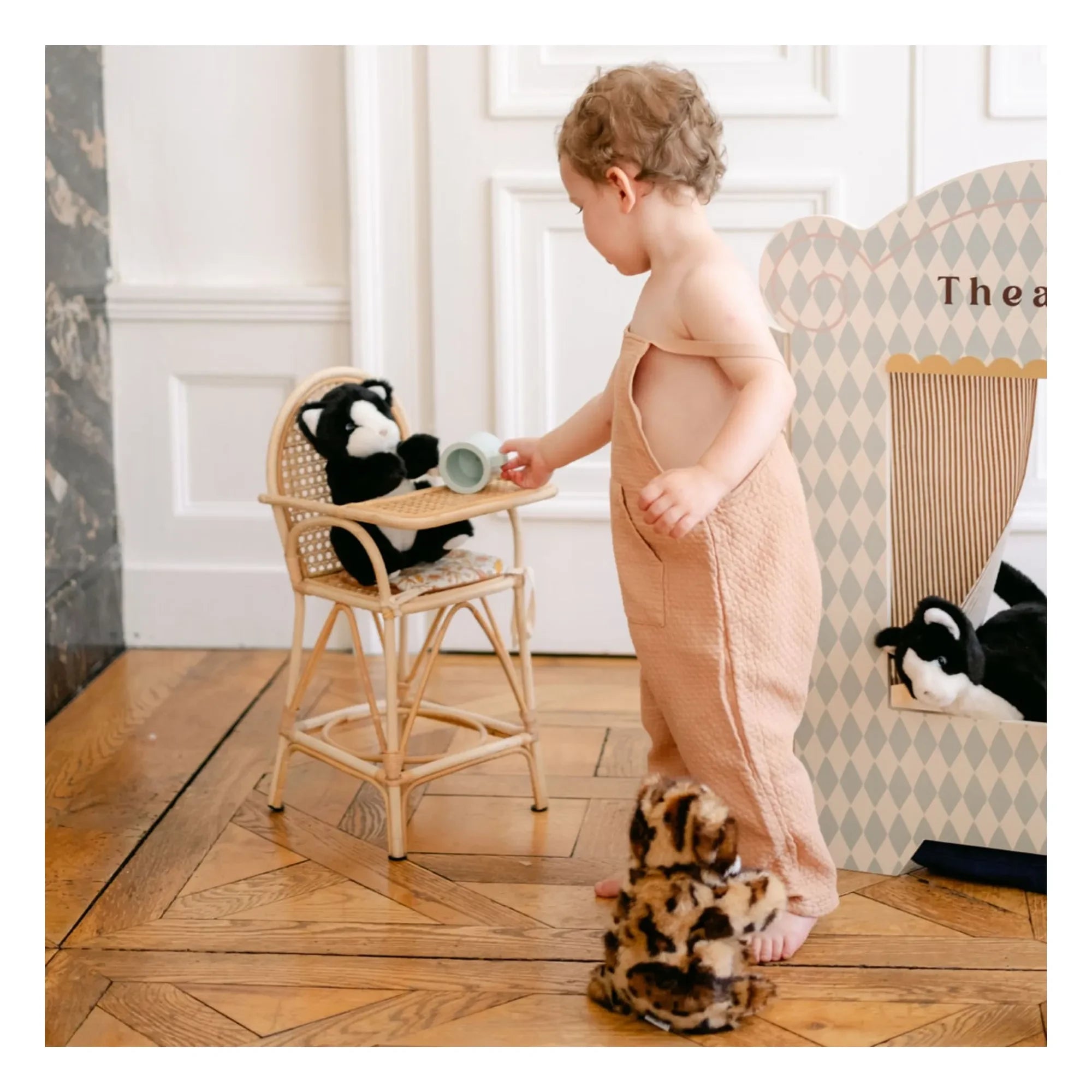 La Pelucherie - Gustave Cat Plush 25 cm | Black/White