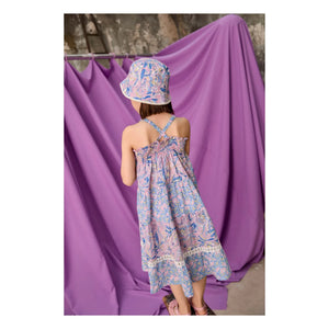 Louise Misha - Flowery Organik Pamuk Marcelinette Straplez Elbise | Mor