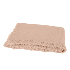 Haomy - Vanly Baumwoll-Musselin-Decke | Beige-Rosa