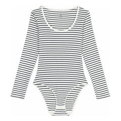 Petit Bateau - Çizgili Fitilli Body | Beyaz