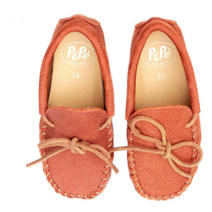 Pèpè - Nubuk Slipper mit zwei Materialien | Ziegelrot