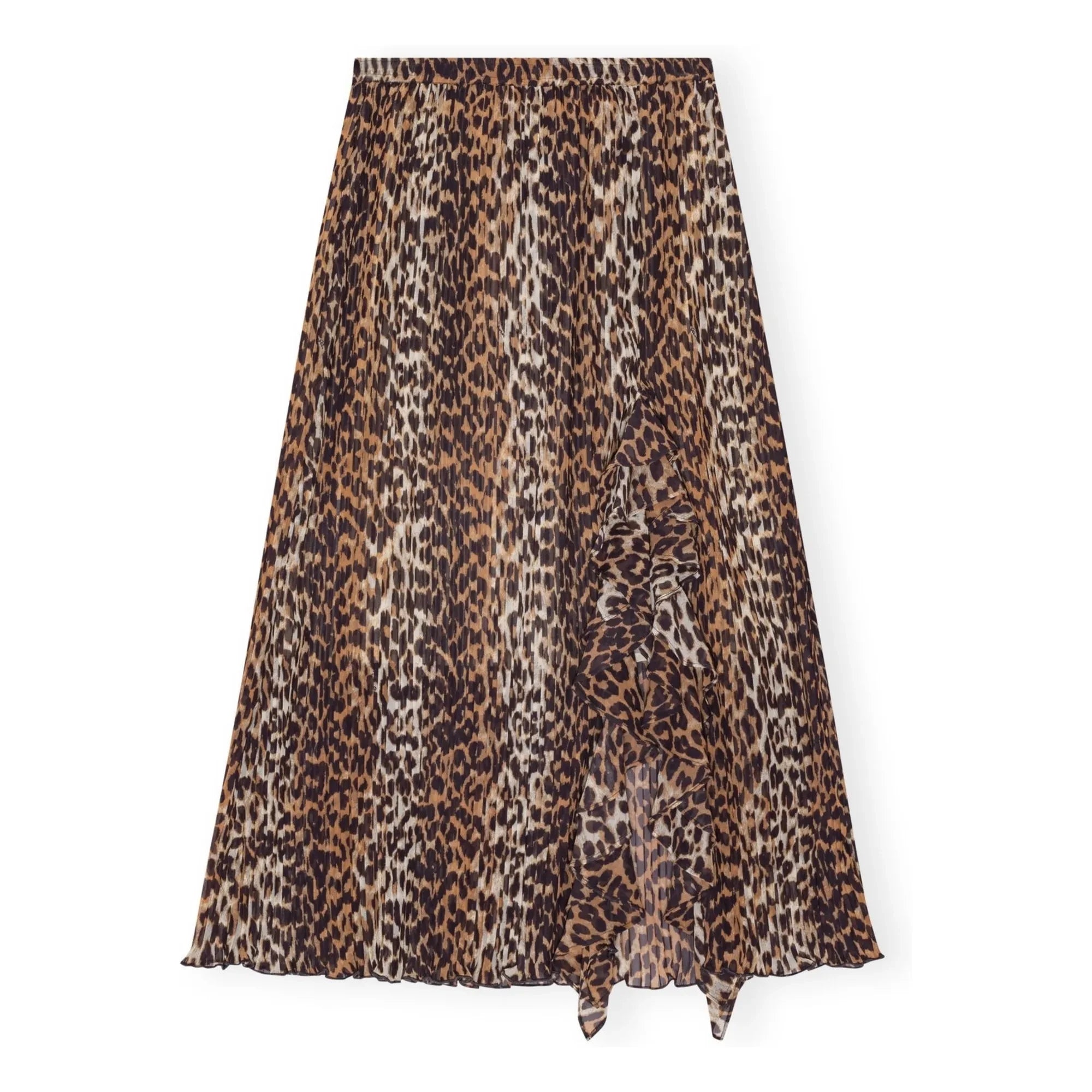 Ganni - Rock aus recyceltem Faser-Georgette | Leo-Print