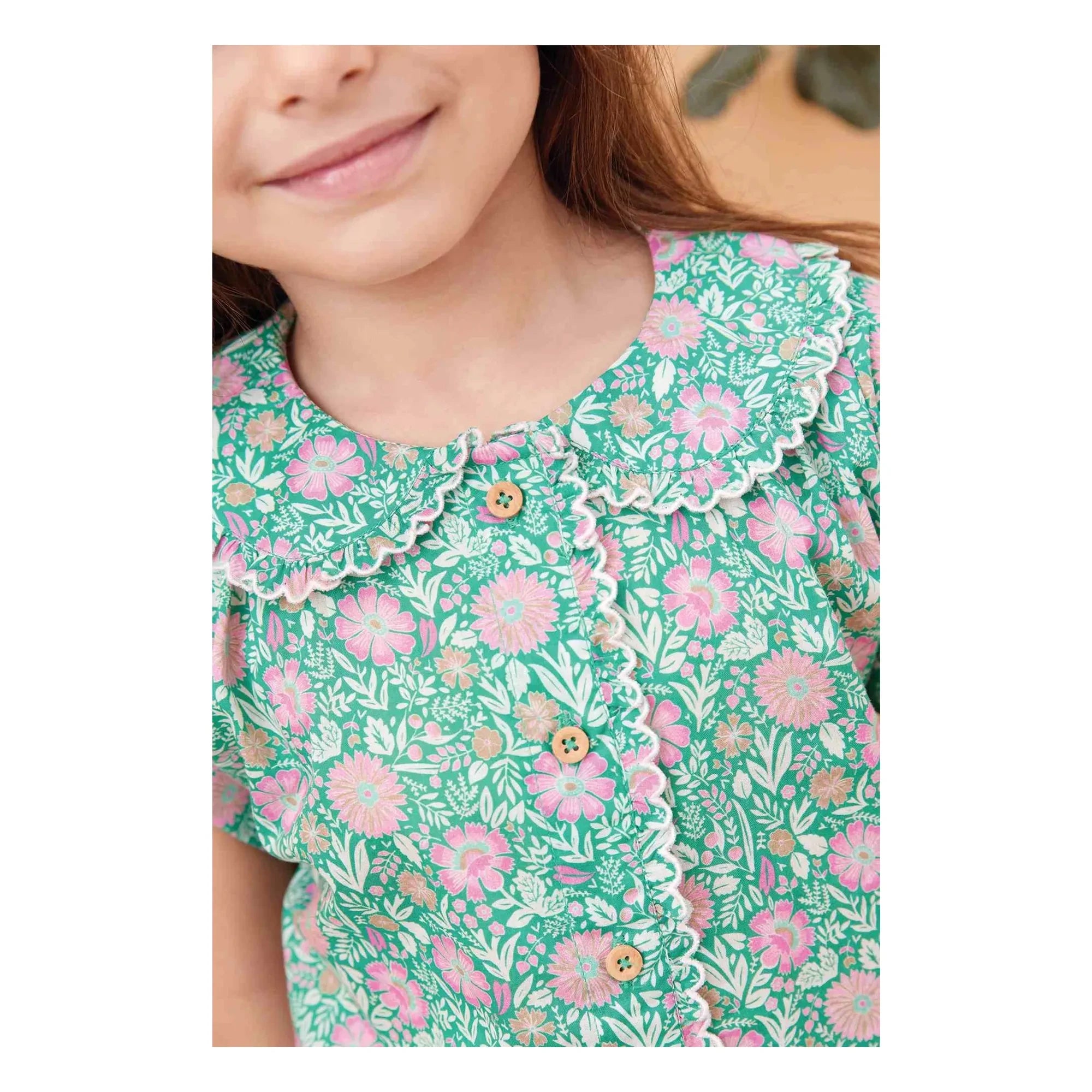 Bonton - Claudine yakalı gömlek Lorelei Flowers | Lila