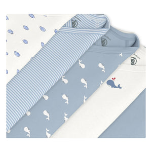 Petit Bateau - 5'li Balina Çapraz Çantalar Organik Pamuk | Mavi