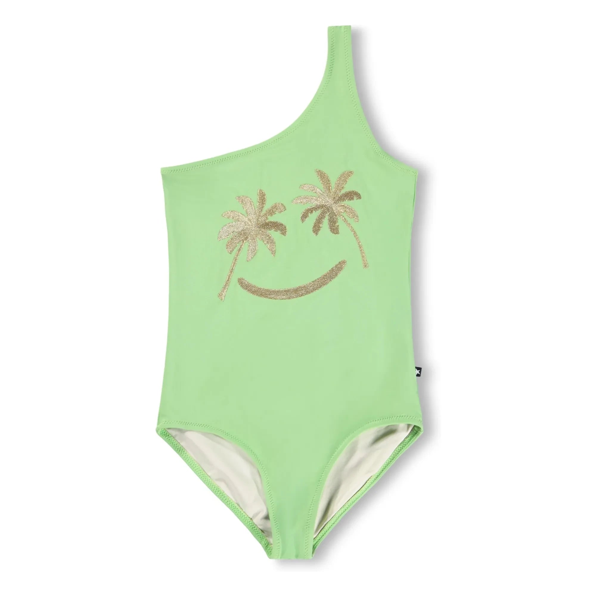 Molo – Asymmetrischer Badeanzug Nai Golden Smile recycelte Fasern | Anisgrün