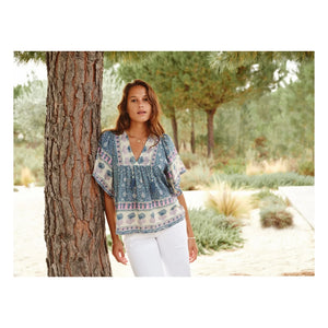 M.A.B.E. - Myla Cotton Blouse | Blue
