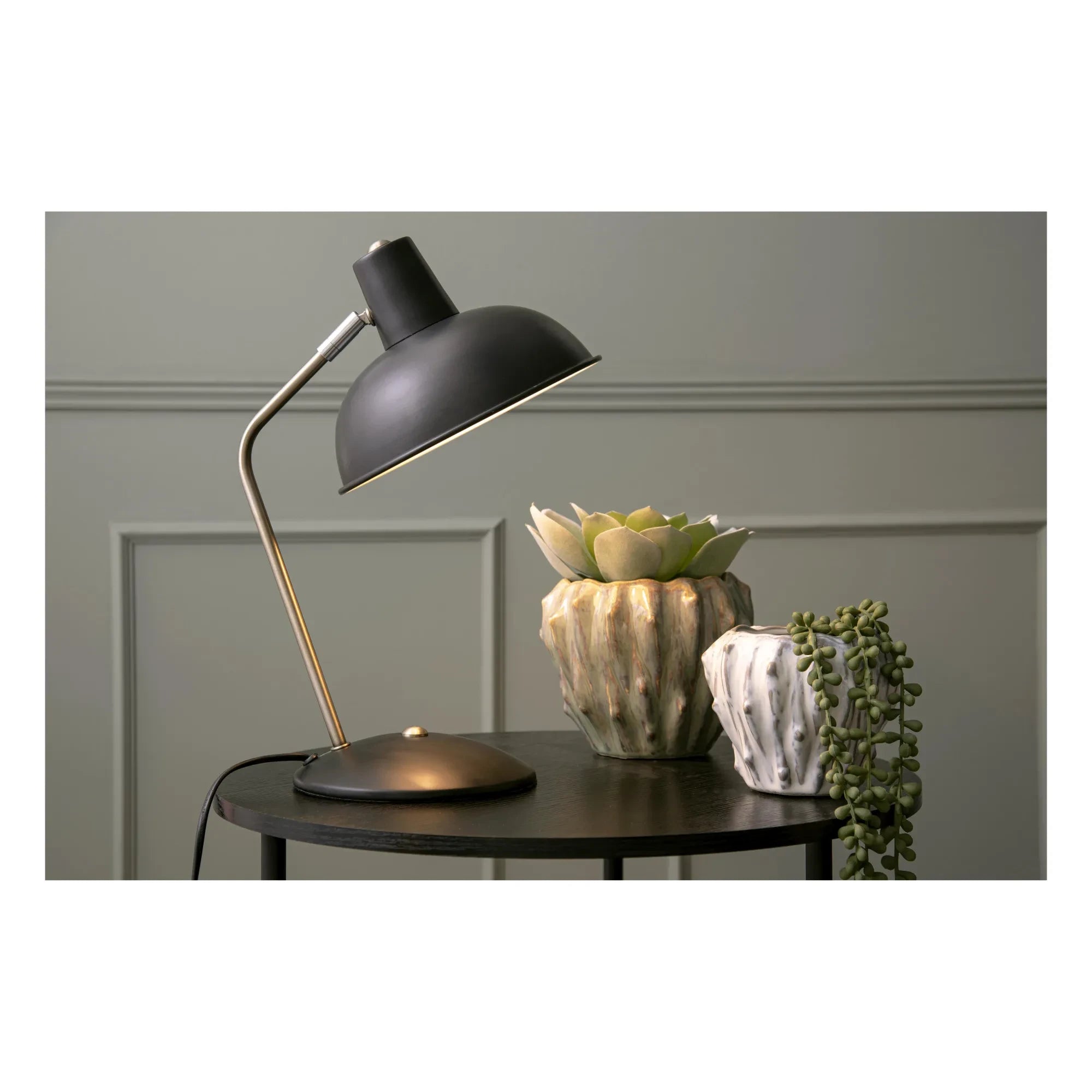Present Time - Hooded Table Lamp | Black