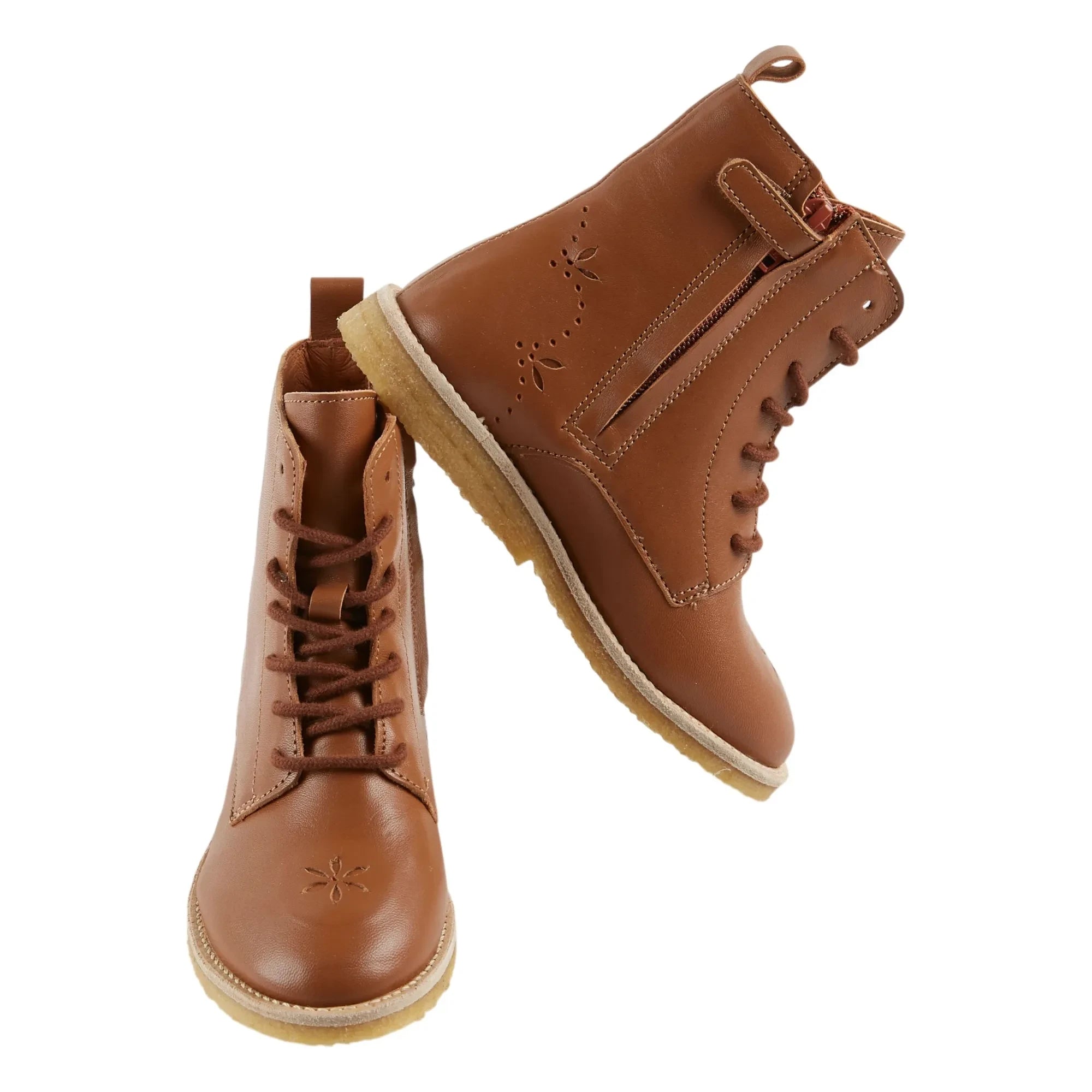 Emile et Ida - Schnürstiefel aus Leder | Camel