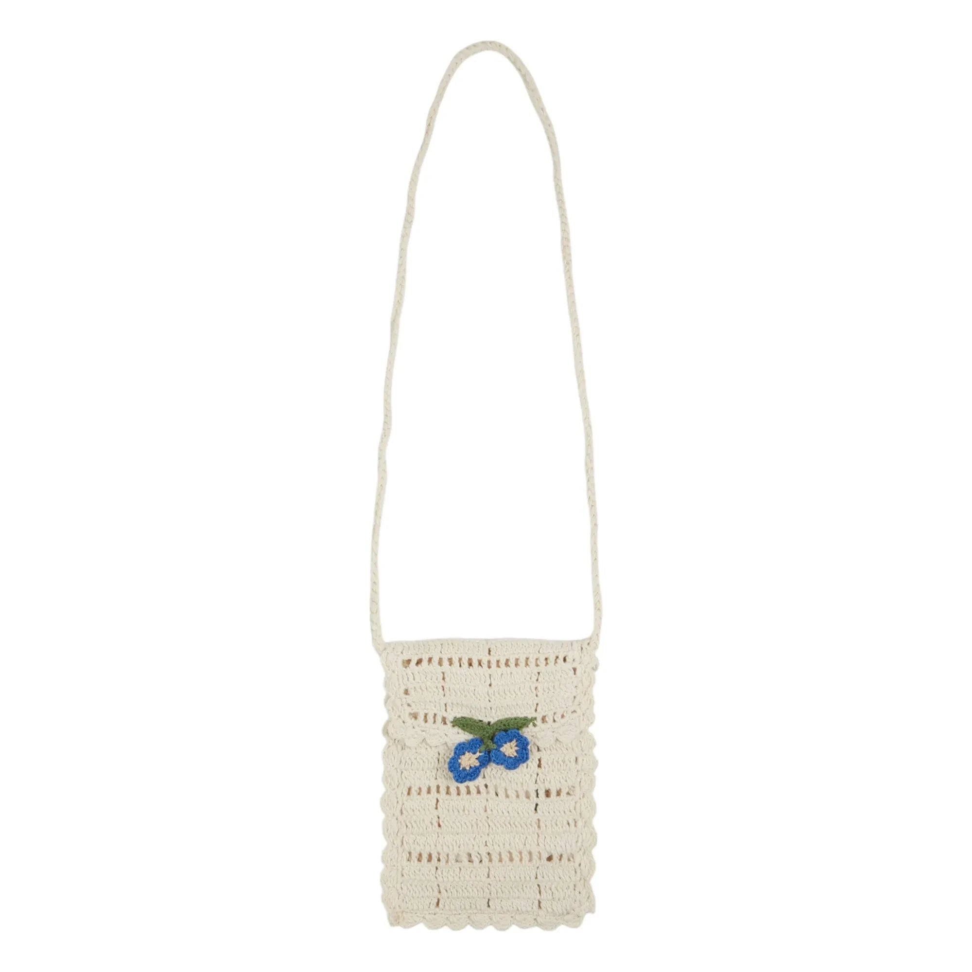 Emile et Ida - Gehäkelte Blumen-Schultertasche | Creme