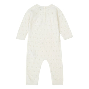 Bonton - Maman Merinowolle Durchbrochener Strampler | Ecru
