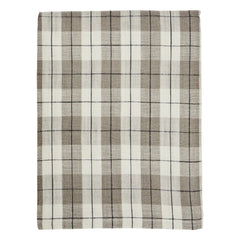 Madam Stoltz - Cotton Checked Tablecloth | Taupe Brown