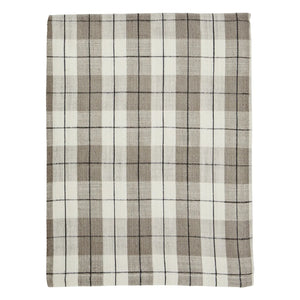 Madam Stoltz - Cotton Checked Tablecloth | Taupe Brown