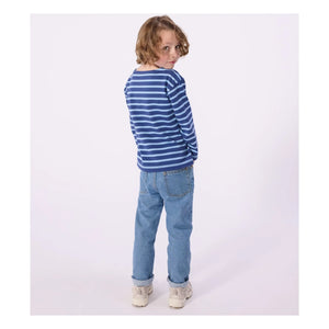 Small Boat - Sailor shirt rozetli Tişört | Mavi