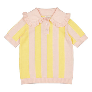 Louis Louise - Paule Striped Mesh T-Shirt | Yellow