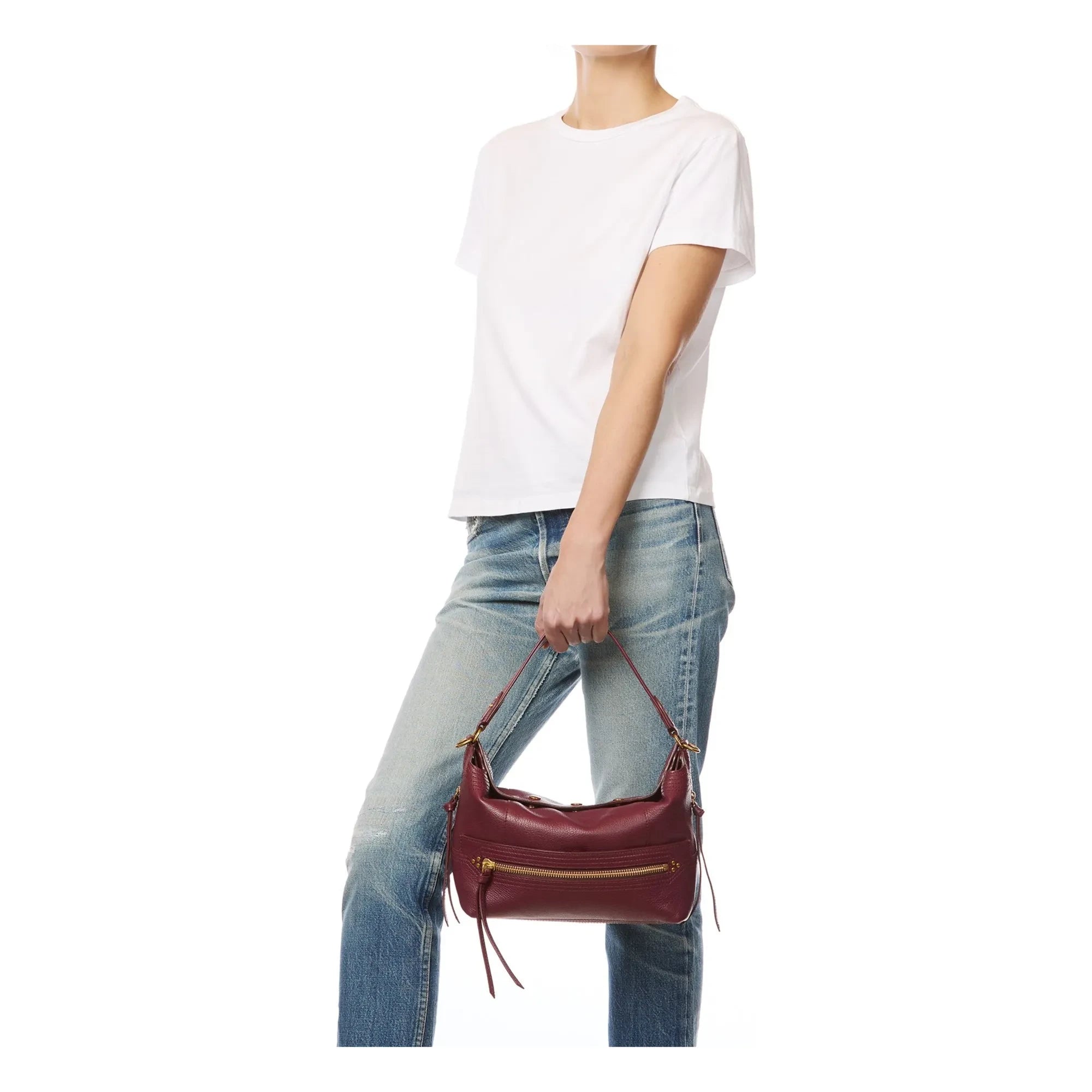 Jérôme Dreyfuss - Lucky Hobo Bag Goat | Dark red