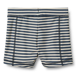 Wheat - Badehose aus recycelten Fasern mit Ulrik-Muster | Dunkelblau