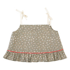 THE LiTTLE POETS - Rosalia Nature Organik Pamuklu Crop Top | Haki Kahverengi