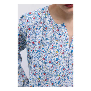 the new society - Cloe Baumwollbluse | Blau