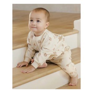 Quincy Mae - Sweatshirt aus Bio-Baumwolle mit Bärenmotiv | Ecru