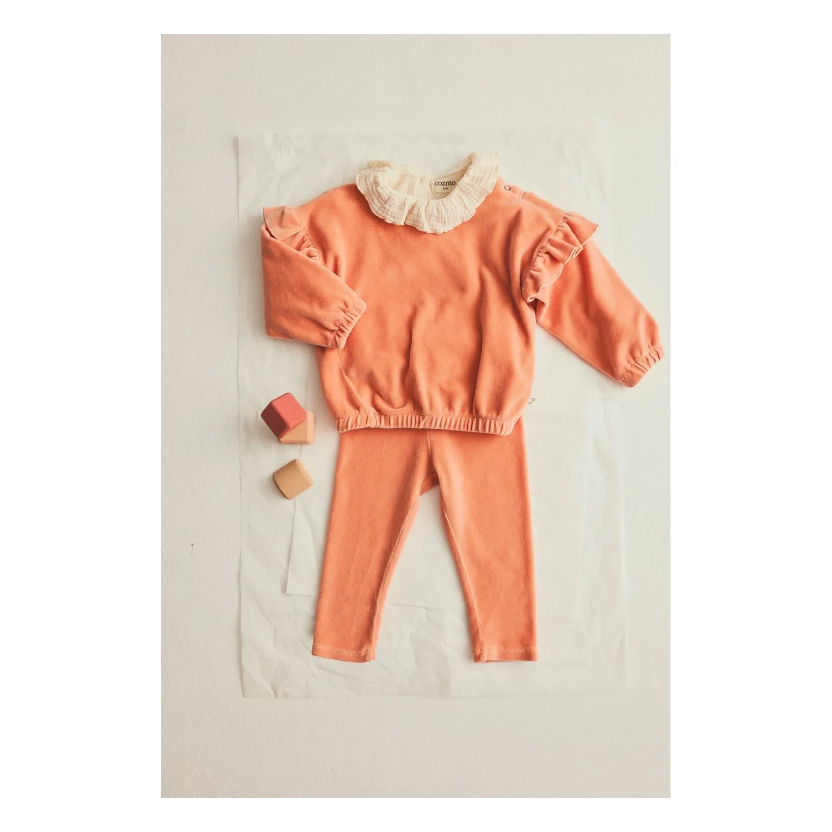 Cozmo - Heidi Samt-Sweatshirt aus Bio-Baumwolle | Pfirsich