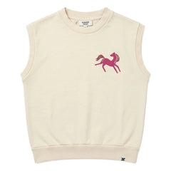 Hundred Pieces - Inaya Horse Organic Cotton Sleeveless Sweatshirt | Cream