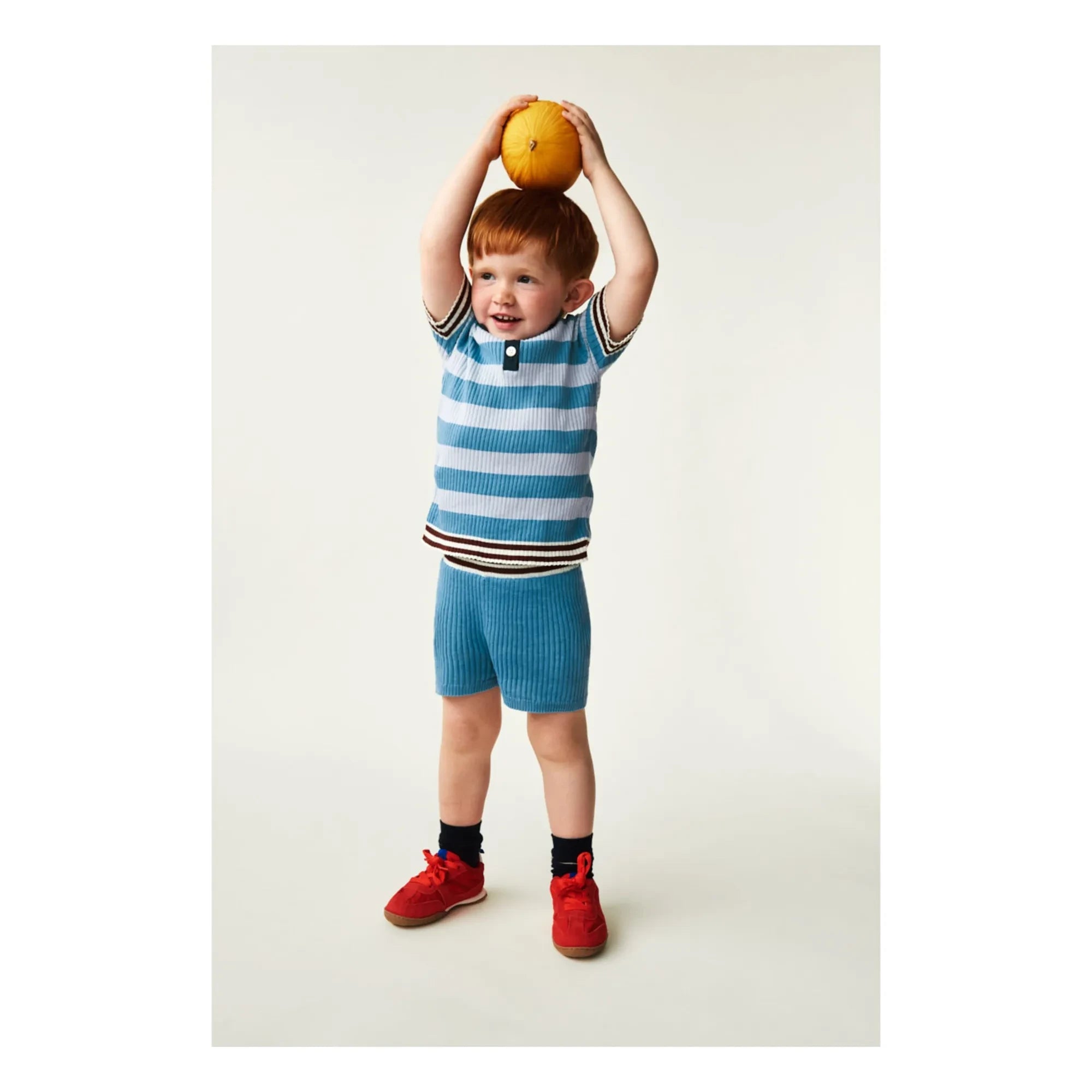 FUB - Gerippte Shorts aus Bio-Baumwollstrick | Azurblau