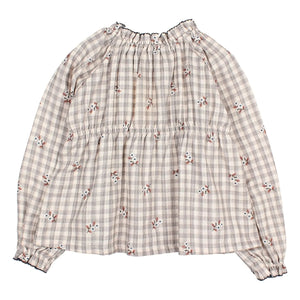 Búho - Vichy Çiçekli Bluz | Gri