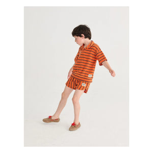 Bobo Choses – Gestreifte Frottee-Shorts | Orange