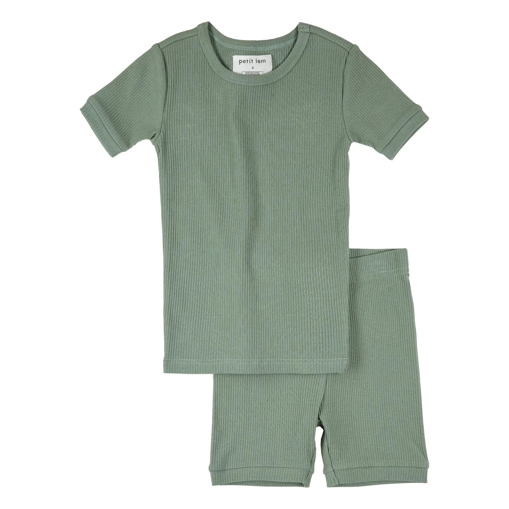 Petit Lem - Pyjama aus gerippter Bio-Baumwolle | Grün