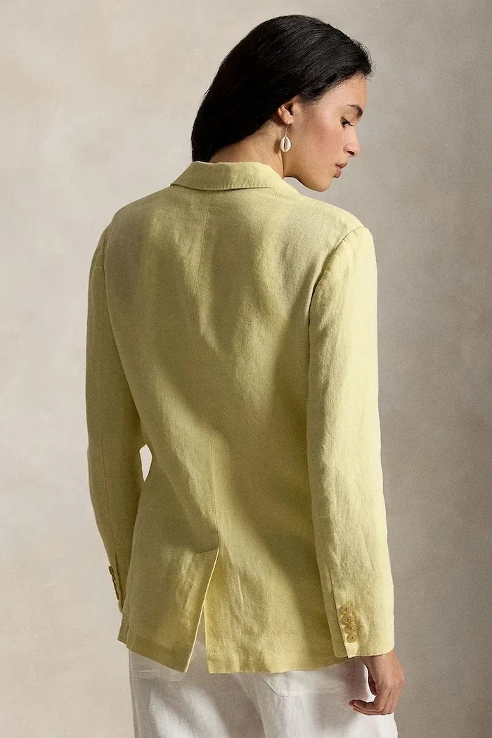 Polo Ralph Lauren tek düğmeli kadın keten ceket