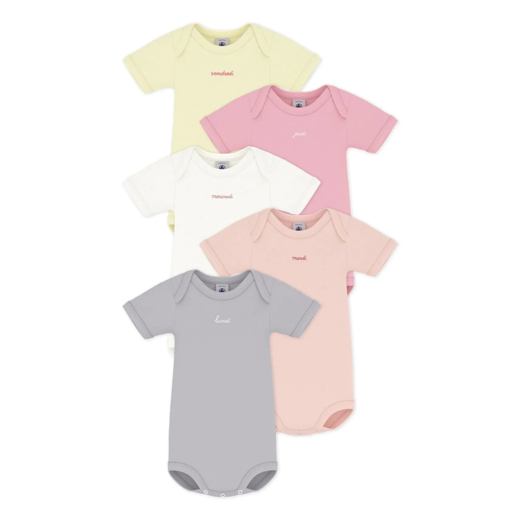 Petit Bateau - Organik Pamuklu 5’li Body Semainier | Pembe
