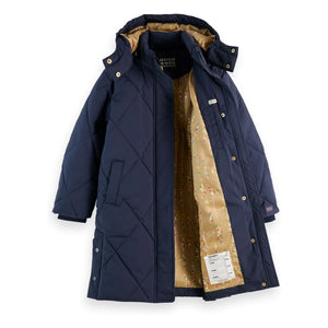 Scotch & Soda – Langer Steppmantel | Marineblau