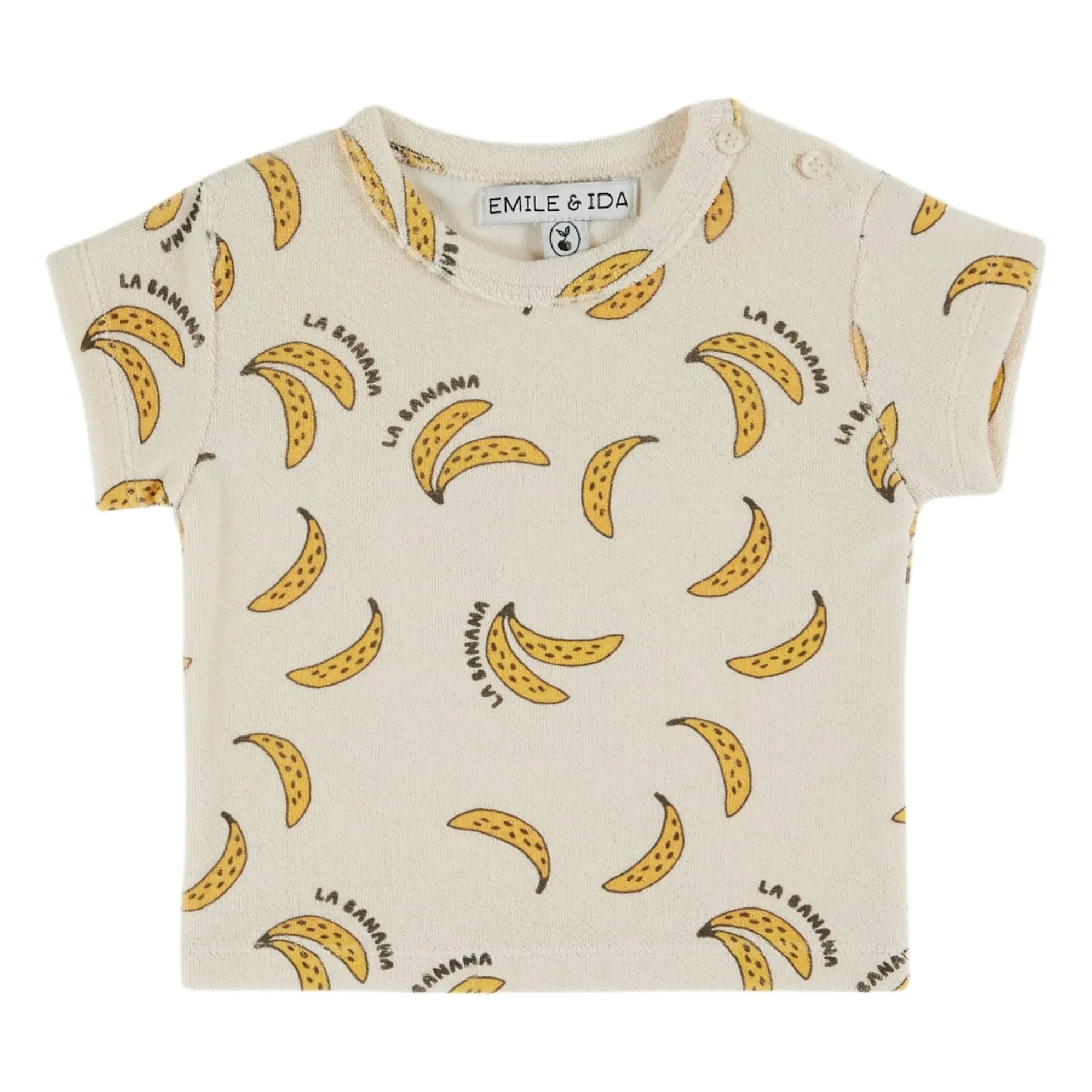 Emile et Ida - T-Shirt mit Bananen-Schwamm aus Bio-Baumwolle | Creme