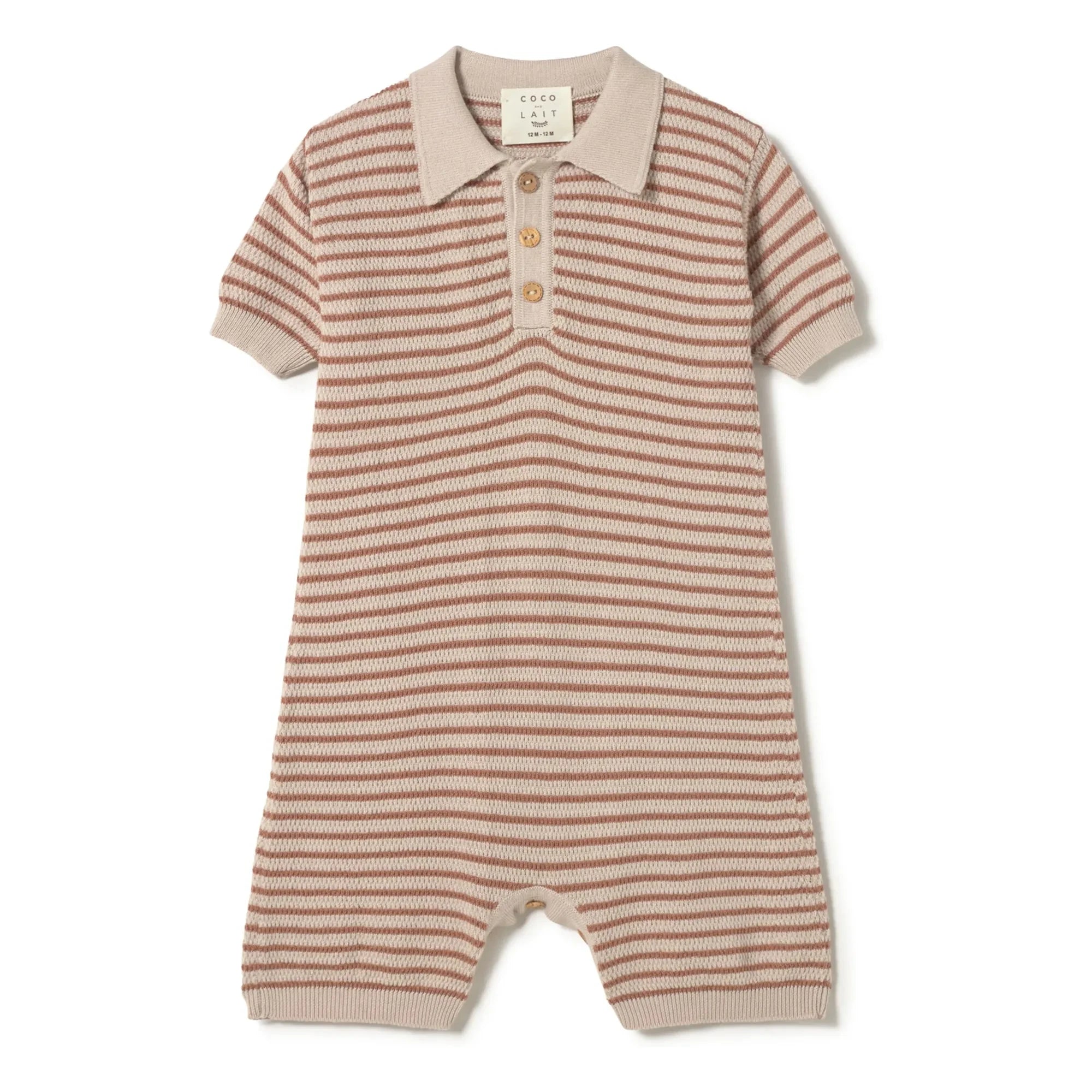 Coco au Lait - Kombi-Shorts aus Bio-Baumwolle mit Polokragen | Beige